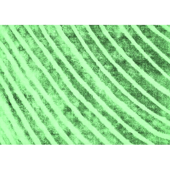 Ahgly Company Indoor Rectangle Abstract Emerald Green Modern Area Rugs, 2' x 4'