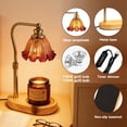 thumbnail image 2 of Metdark Candle Warmer Lamp, Yellow, Timer, Dimmable, Glass Shade, 2 of 9