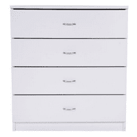 UBesGoo 4-Drawer Dresser Pure White with Metal Handles Bedside Night Stand Bedroom Best Furniture