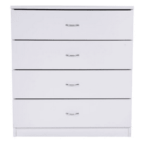 UBesGoo 4-Drawer Dresser Pure White with Metal Handles Bedside Night Stand Bedroom Best Furniture