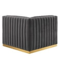 thumbnail image 4 of Modular Sofa Corner Chair, Grey Gray Gold, Velvet, French Living Lounge Cafe Lobby Hospitality Restaurant, Modern Contemporary Boutique HB33784, 4 of 6