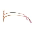 thumbnail image 3 of Womens Swan Wing Metal Rim Drop Temple Retro Fashion Sunglasses Gold Pink, 3 of 4