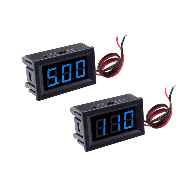Mini voltímetro CrocSee DC 5-120 V, pantalla digital LED azul
