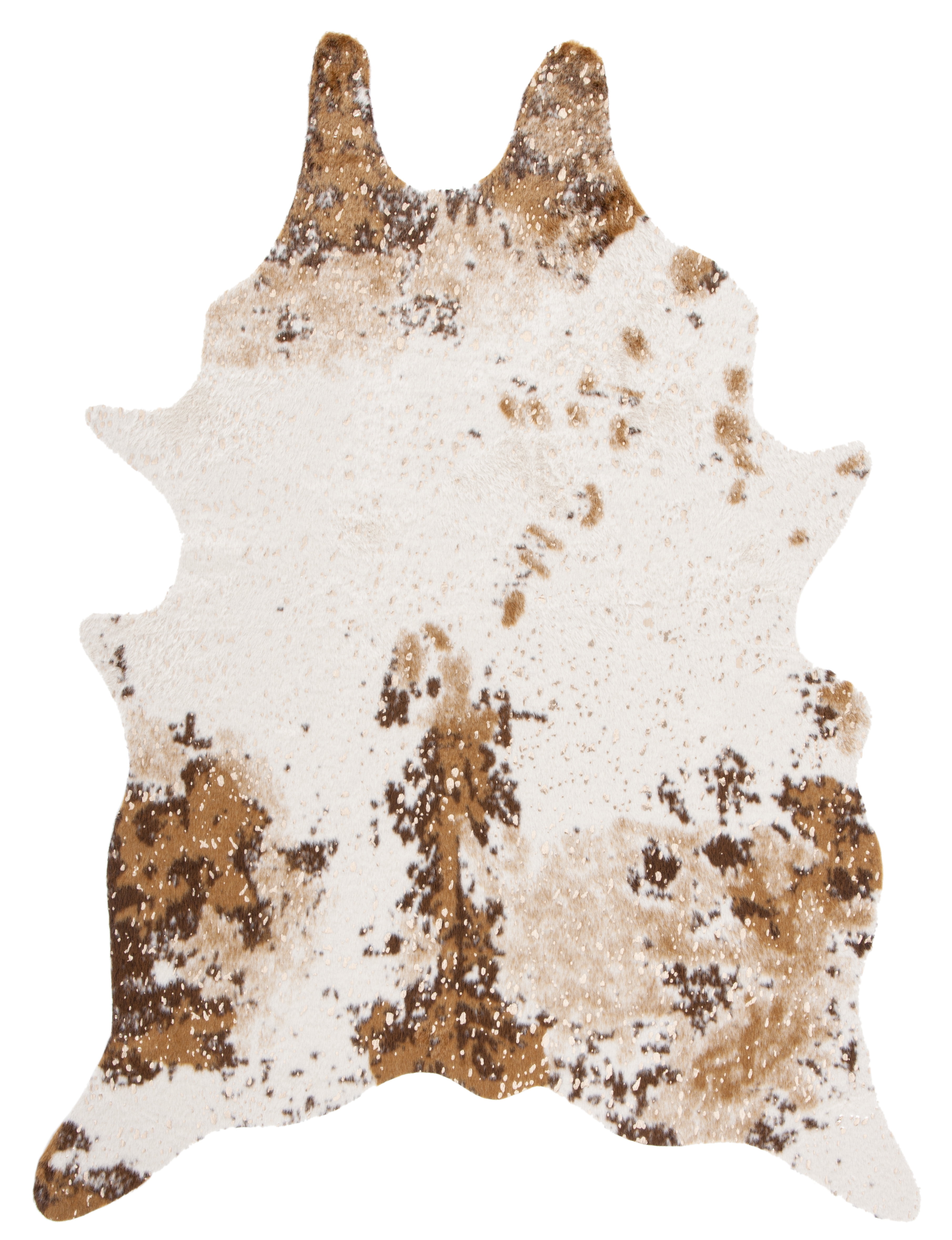Safavieh Faux Cow Hide Dalia Novelty Area Rug, Beige/Dark Brown, 6' x 8'