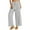 Gray, variant on WREESH Womens Cotton Linen Pants Casual Solid High Waist Loose Pocket Straight Buttons Long Pants Black