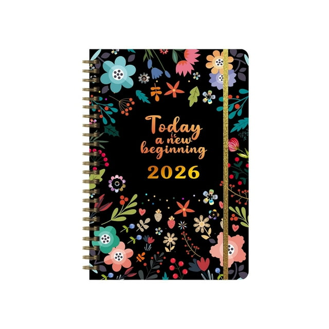 2026 Weekly Monthly Planner Notebook – 6.4 in x 8.5 in, 12-Month Coverage (January–December), Laminated Tabs, Inner Pocket, Ink-Proof Thick Paper