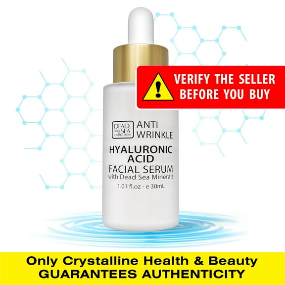 Dead Sea Collection Hyaluronic Acid Serum for Facial - Anti-Wrinkle and Aging Pack of 1(1.01 fl. oz)