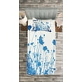 thumbnail image 3 of Ambesonne Blue White Quilted Bedspread Set 2 Pcs, Wildflowers Blooms, Twin Size, White Blue, 3 of 3