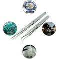thumbnail image 2 of 2Pieces Multipurpose Stainless Steel Curved and Straight Tweezers Set for Beauty Enthusiasts and Home Use, 2 of 8