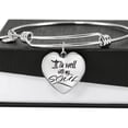 thumbnail image 2 of It Is Well With My Soul Stainless Steel or 18k Gold Heart Bangle Bracelet, 2 of 7