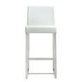 thumbnail image 3 of TOV Furniture Denmark White Vegan Leather Counter Stool with Silver Legs - Set of 2, 3 of 10