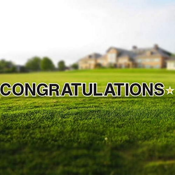 Congratulations Yard Signs with Stakes – Each Letter 18in Tall – Includes Bonus – Weather-Resistant Signs and Steel Stakes