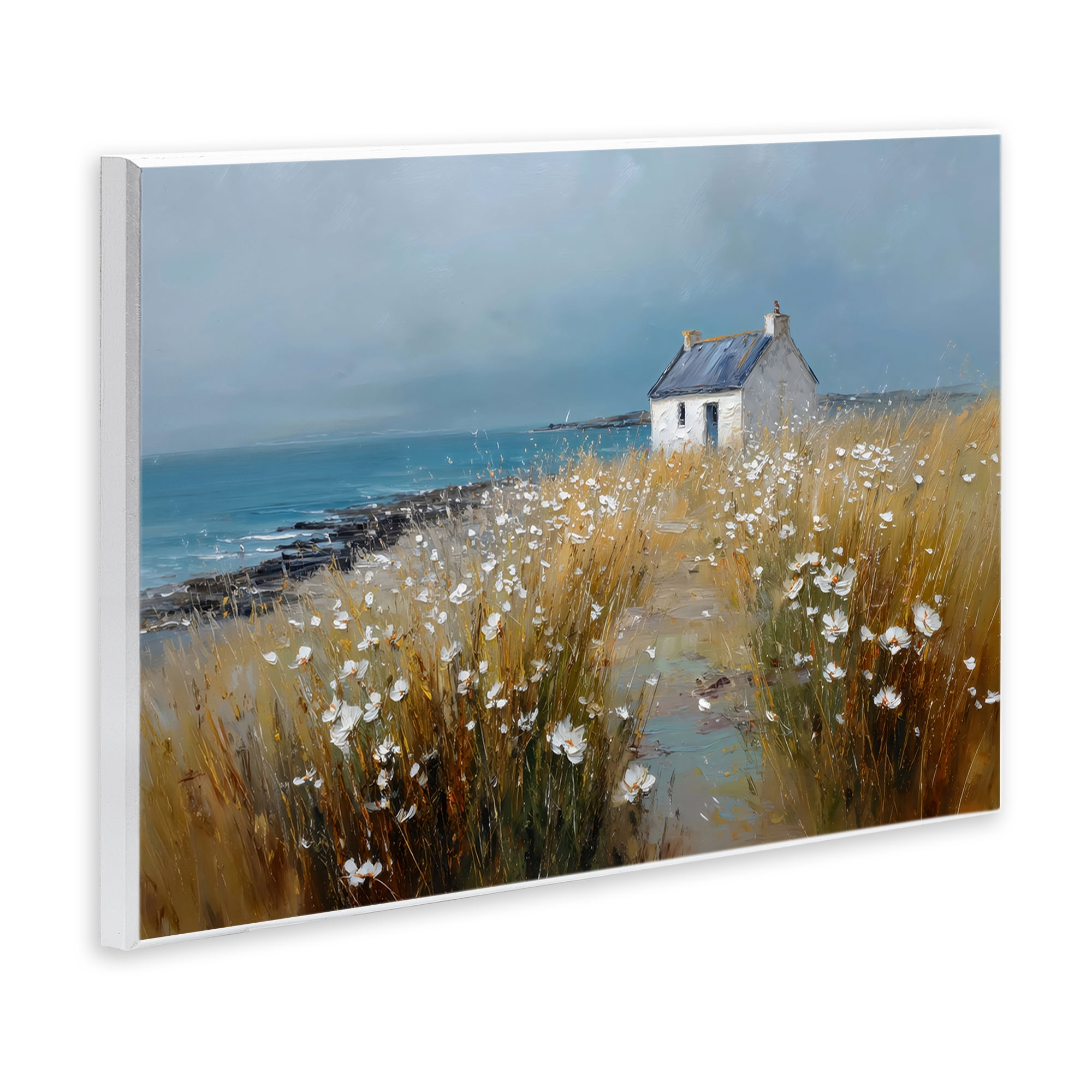 Stupell Industries Oceanfront Cottage Wildflowers Wall Plaque Art, design by Petal Prints Design