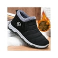 thumbnail image 4 of Gomelly Womens Winter Shoes Slip On Warm Booties Round Toe Snow Boots Lightweight Ankle Bootie Cold Weather Walking Casual Comfort Shoe Black Style A 7.5, 4 of 7