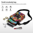 thumbnail image 7 of HELLHERO Black Cat Flower Adult Women Shoulder Bag, Double Zipper Sling Bag, Outdoor Daily Use, 7 of 7