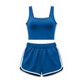 thumbnail image 5 of Naotn Two-piece Workout Sets for women Summer Casual Sleeveless Tank Top and Shorts Comfy Soft Colorblock Ribbed Set, 5 of 7