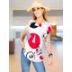 thumbnail image 2 of BLUSA DE MUJER DE MANGA CORTA DISEÑO UNICO ESTAMPADO UNITALLA, 2 of 5