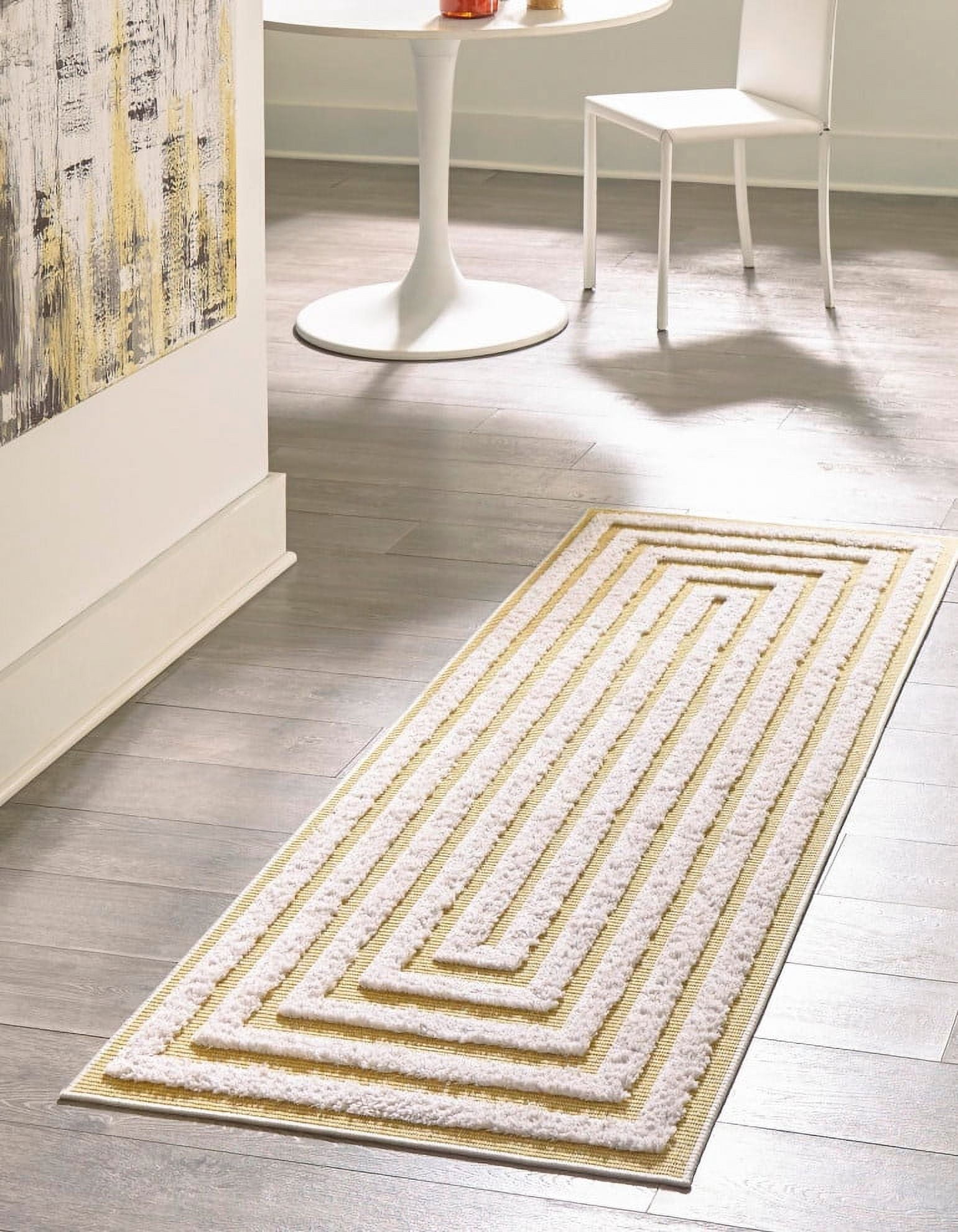 Sabrina Soto Casa Collection Area Rug - Toluca (2' 7" x 12' Runner Yellow/Ivory)