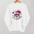 thumbnail image 5 of Guzom Womens White Christmas Santa Sweatshirt - Crew Neck Long Sleeve, Loose Fit 100% Polyester, XS-XL,Size L, 5 of 5