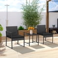 thumbnail image 4 of Gymax 3PCS Patio Rattan PE Wicker Bistro Set Outdoor Furniture Set w/ Table & Cushion, 4 of 10