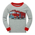 thumbnail image 2 of Little Boys Pajamas Cartoon Fire Truck 100% Cotton Long Sleeve Toddler Pjs Toddler Clothes Kids Sleepwear(Grey-6576 3T), 2 of 7