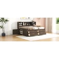 thumbnail image 5 of Full Size Wood Daybed with 2 Bedside Cabinets, 4 Drawers & Upper Shelves - Antique Brown for Bedroom, 5 of 19