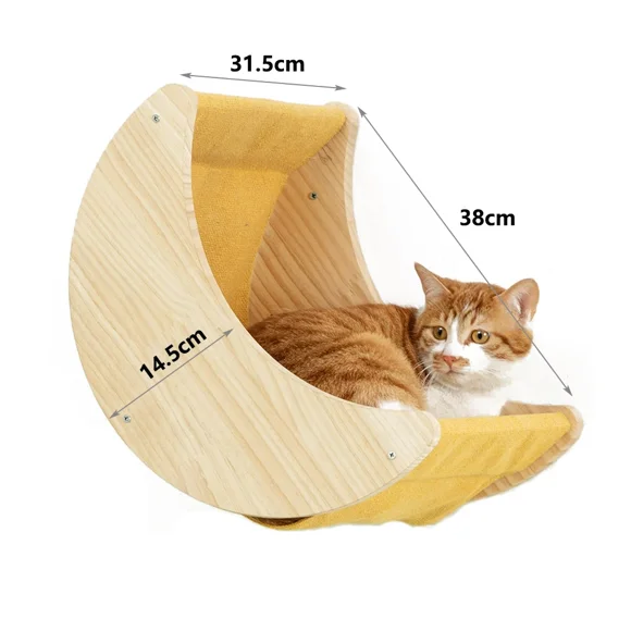 Cat Climbing Shelves Wall Mounted Cat Tree Cat Scratching Post Climbing Perches Hammock Steps for Cat Sleeping Playing and Rest