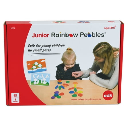 UPC: 4713057204210 | edxeducation Rainbow Pebbles Activity Set – Junior – 36 Pebbles + 16 Activities – Ages 18m+