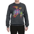 thumbnail image 2 of Wild Bobby, Colorful Rainbow Sea Turtle Animal Lover Unisex Crewneck Graphic Sweatshirt, Charcoal, Small, 2 of 3