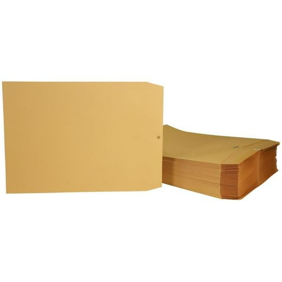 School Smart 2013901 11.5 x 14.5 in. Kraft Envelope with Clasp, Kraft Brown - Pack of 100