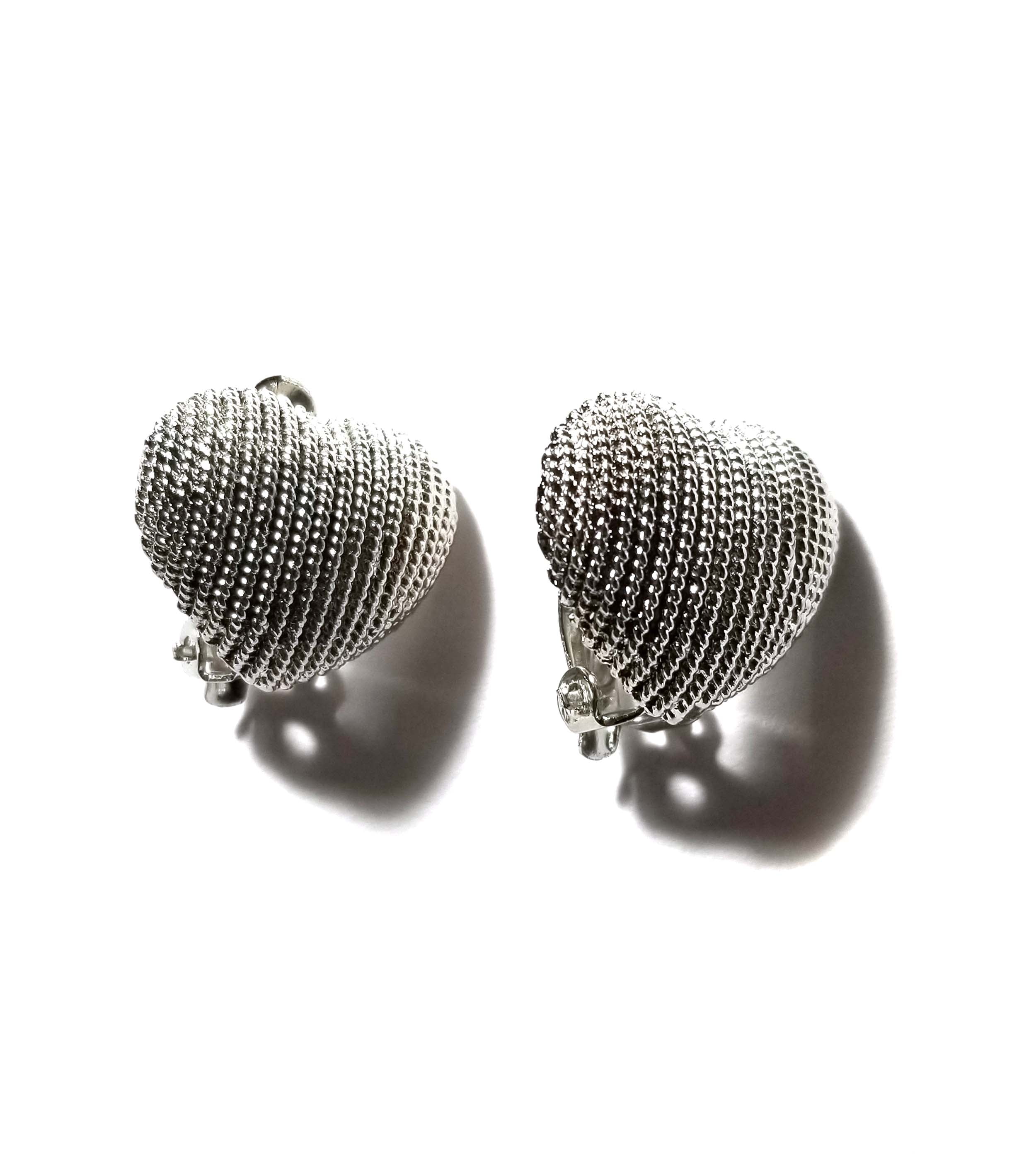 Heart Clip-on Earrings Silver Tone 0.75 inch Heart Earrings - Walmart.com