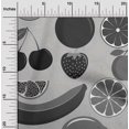 thumbnail image 2 of oneOone Cotton Poplin Twill Light Gray Fabric Fruits Fabric For Sewing Printed Craft Fabric By The Yard 56 Inch Wide, 2 of 6