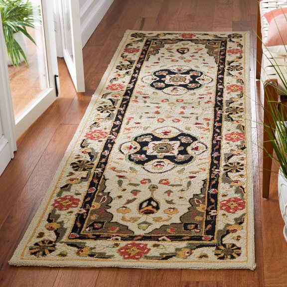 Safavieh Easy Care Todor Medallion Runner Rug, Cream/Olive, 2'6" x 8'