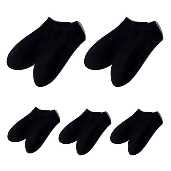 5 Pairs Women Men Ankle Socks, Casual Solid Color Breathable Sweat Absorbing Elastic Soft Cotton Low Cut Tab Athletic Socks for Daily Wear Walking Running Hiking