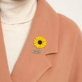 thumbnail image 3 of TNOBHG Floral Brooch Women Brooch Sunflower Shape Decor Anti-slip Shoulder Bag Suit Coat Collar Hat Scarf Decoration Clothes Pin Party Prom Bride Wedding, 3 of 8