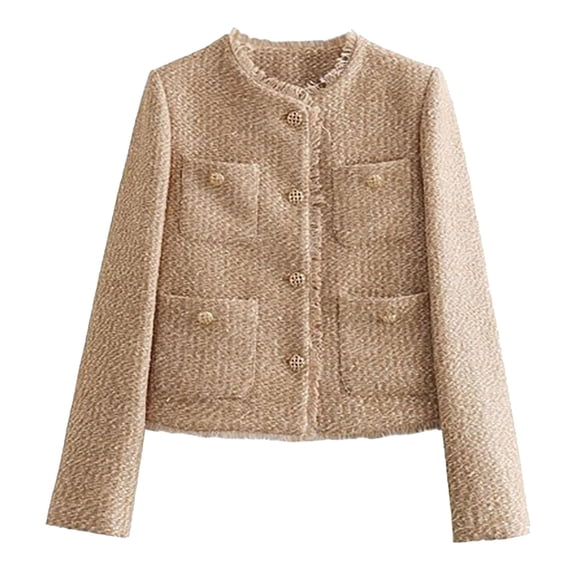 Women's Jacket Winter Coats Fashion Outerwear Soft Warm Luxe Casual Solid Color Small Fragrance Coat for Autumn