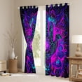 thumbnail image 3 of Manfei Boho Style Flower Curtains Pack of 2 (42x84 Each),Retro Bohemian Floral Curtains Blackout,Purple Blue Bedroom Curtains For Girl Boy,Luxury Bedroom Decor, 3 of 6