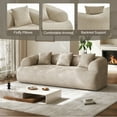 thumbnail image 4 of Rophefx 90.5" Boneless Cloud Couch, Chenille Curved Sofa, Modern Compression Sofa for Living Room, No Assembly Required, Light Brown, 4 of 10