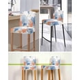 thumbnail image 5 of Orange Navy Blue Coral Bar Stool Covers Set of 2, Summer Beach Coastal Ocean Stretch Washable Bar Chair Covers with Backs, Removable Pub Counter Height Chair Cover for Kitchen Dining Room Cafe, 5 of 7