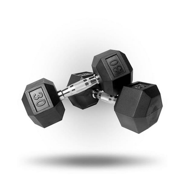 30 lbs Rubber Hex Dumbbell Pair