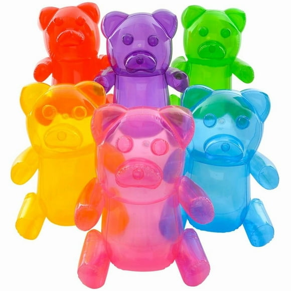 4E's Novelty Inflatable Gummy Bears Huge 24" - Great for Party Decorations, Unique Blow Up Pool Toys for Kids, Candyland Themed Birthday Party Decorations