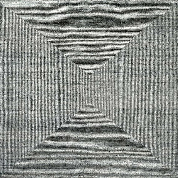 Ahgly Company Indoor Square Mid-Century Modern Silver Gray Oriental Area Rugs, 5' Square