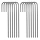 thumbnail image 1 of Anclajes de tierra con gancho en J Estacas de varilla de refuerzo de acero galvanizado Estacas de soporte de extremo de punta para dosel de cerca de jardín 12 piezas, 1 of 9