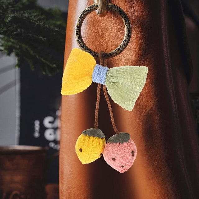WASHWEPE Accesorio Colgante De Fresa A Crochet Para Decorar Llaves Y Con Estilo Único