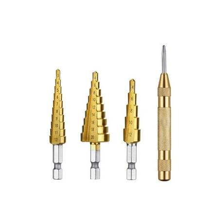 

High Speed Steel Step Drill Bits And Automatic Center Punch Punch Drill Bit Set For Home Use