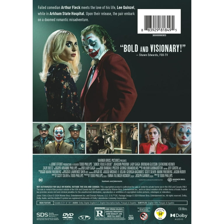 SDS Joker Folie a Deux DVD Drama Thriller Crime Musical Mental