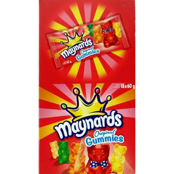 Maynards Original Gummies - 18 Pack (60g / 2.1oz per pack) | Sweet & Fruity Candy Treats