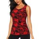 thumbnail image 1 of Balery Red Skulls 3 Camiseta sin mangas estampada ligera para mujer, tops de entrenamiento sin mangas, camisetas de yoga transpirables de secado rápido.-Medium, 1 of 7