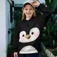 thumbnail image 2 of Uourmeti Cute Penguin Girls Casual Pullover Half Zip Sweatshirt Long Sleeve Pullover Sweatshirts Lightweight Trendy Fall for Daily Use Size 5-6, 2 of 7