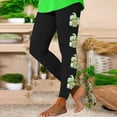 thumbnail image 2 of DDAPJ pyju 2024 St. Patrick's Day Womens Irish Green Shamrock Leggings Funny Gnome Printed Holiday Tights High Waist Stretch Yoga Pants Buttery Soft Gym Base Layer Bottoms on Clearance Black S, 2 of 4